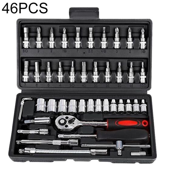 46 in 1 Multi-Function Car Repair Combination Toolbox Toolbox Set chiave a cricchetto (nero)