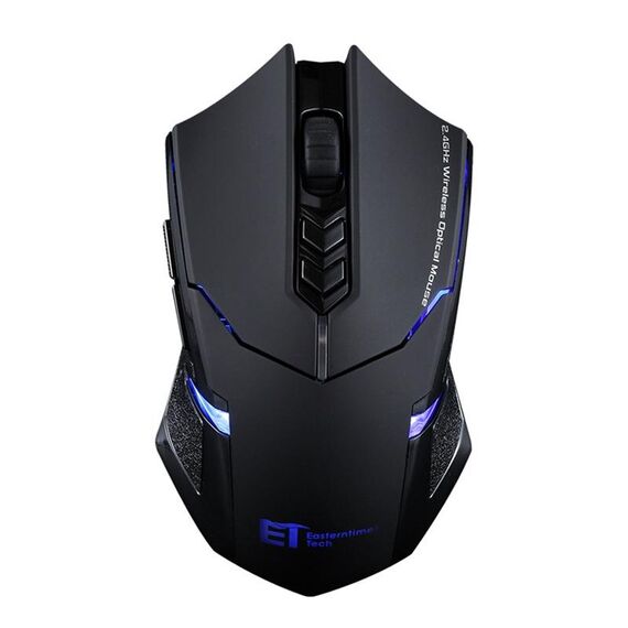 ET X-08 7-Keys 2400DPI 2.4G Mouse da gioco muto wireless con ricevitore USB e retroilluminazione colorata (nero)