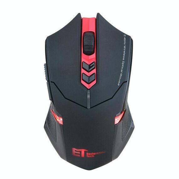 ET X-08 7-Keys 2400DPI 2.4G Mouse di gioco muto wireless con ricevitore USB e retroilluminazione colorata (rosso)