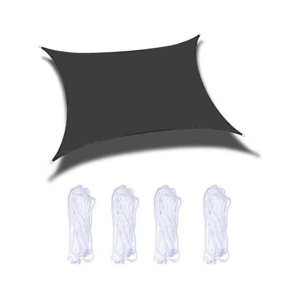 Outdoor Garden Sunshade Sail Impermeabile Anti-UV Baldacchino, Dimensioni: 2m x 2m (nero)