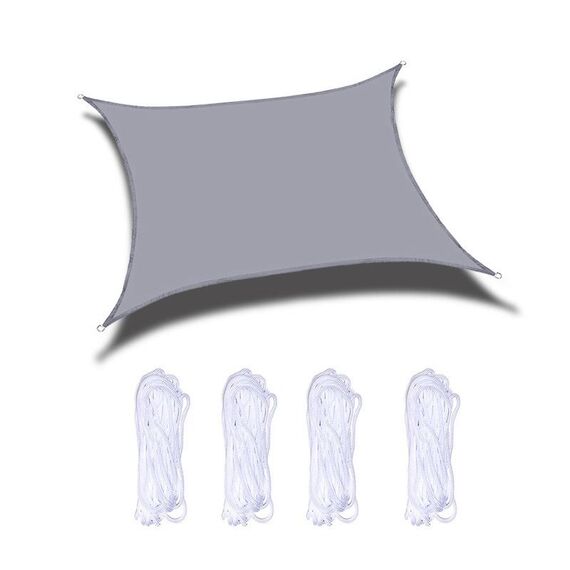 Outdoor Garden Sunshade Sail Impermeabile Anti-UV Baldacchino, Dimensioni: 4m x 4m (grigio)