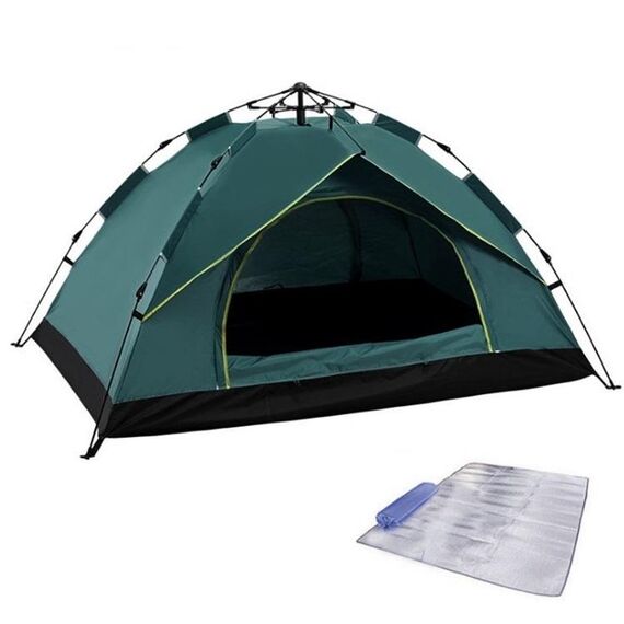 TC-014 Spiaggia all'aperto Viaggi Camping Camping Tenda multi-persona a primavera per 2 persone (verde + tappetino)