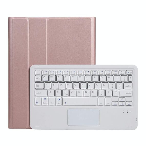 AW11-Una custodia in pelle per tastiera ultra-sottile a lambette agnello staccabile con touchpad & stand per Huawei Matepad 11 2021 (oro rosa)