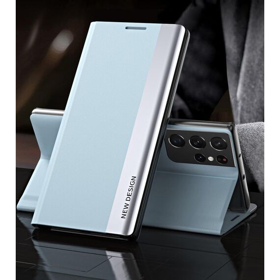 Per Samsung Galaxy S21 Ultra 5G lati custodia a flip a flip ultra-sottile multipla con supporto con supporto (azzurro)