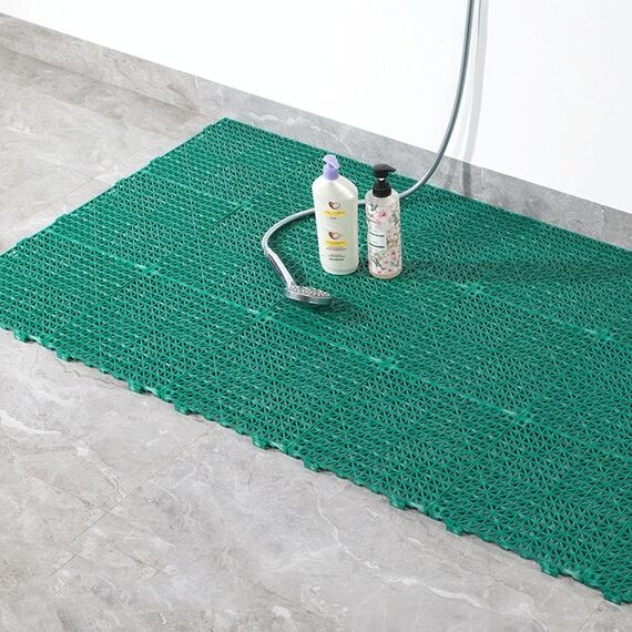 4 pezzi in PVC addensato può essere giuntato ?? Pavimento Tappetino da cucina Bagno Anti-slip Pad Cavallo Hollow Iniezione Pad, Dimensioni: 30x30x1.5 cm (verde)