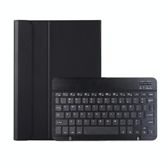 AK10 2 in 1 Tastiera Bluetooth rimovibile + Custodia protettiva in pelle TPU in pelle di agnello con supporto per Lenovo Qitan K10 TB-X6C6X (nero)