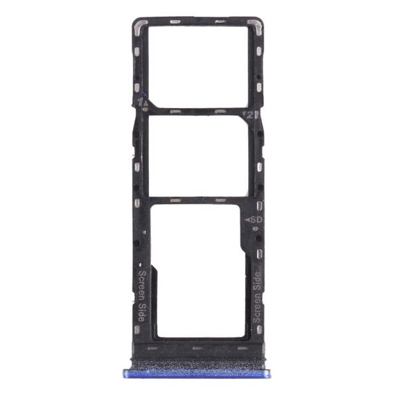 Per Tecno Spark 6 Air KE6 KE6J KF6 Vassoio per schede SIM + Vassoio per schede SIM + Vassoio per schede Micro SD (blu)