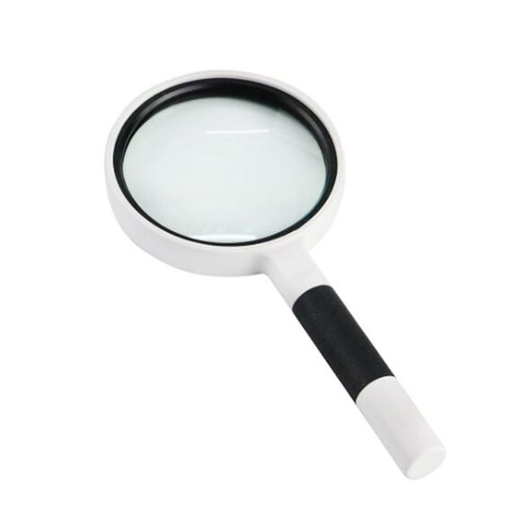 3 PCS Hand-Tend Lettura Magnifier Vetro Lente di vetro Anti-skid Maniglia anziano Lettura Riparazione Identificazione Identificazione Lente d'ingrandimento, Specifica: 65mm 6 volte (Bianco Nero)