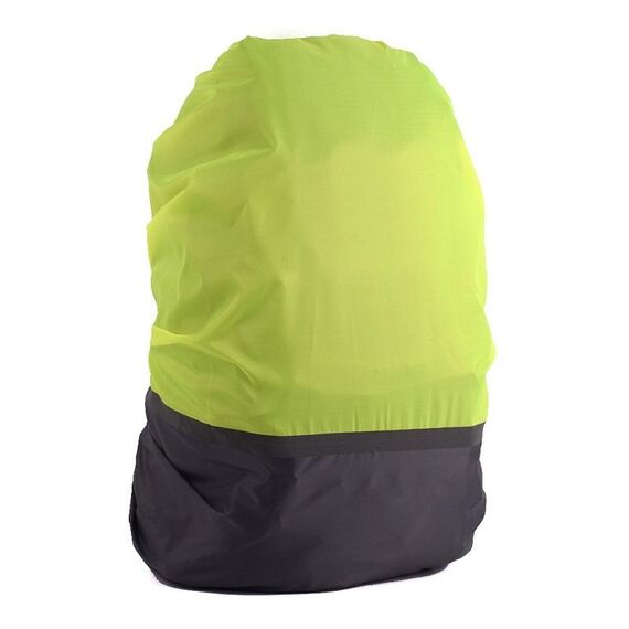 2 PCS Outdoor Mountaineering Colour Color Cover Zaino luminoso Cover Piove, Dimensioni: M 30-40L (Grigio + Verde fluorescente)