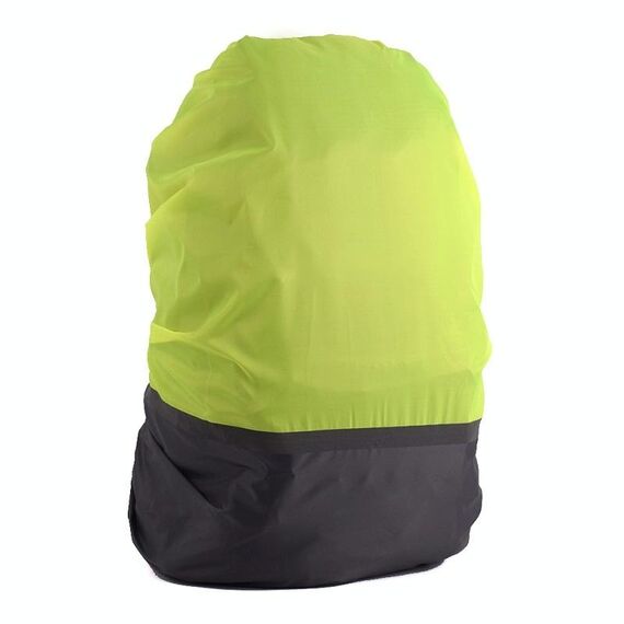 2 PCS Outdoor Mountaineering Colour Color Cover Zaino Luminoso Cover Piove, Dimensioni: XL 58-70L (Grigio + Verde fluorescente)