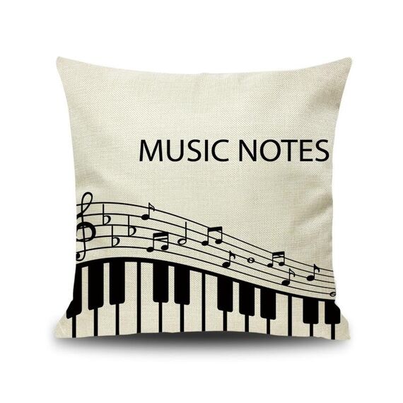 2 PCS Piano Nota NOTA Digital Stampato Lino Federa senza federa, Dimensioni: 45x45cm (3)