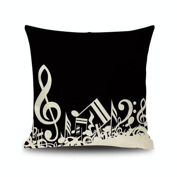 2 PCS Piano Nota NOTA Digital Stampato Lino Federa senza federa, Dimensioni: 45x45cm (11)