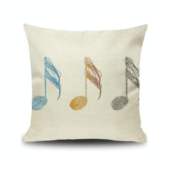 2 PCS Piano Nota Nota Digital Stampato Lenzuola Federa senza cuscino, Dimensioni: 45x45cm (15)