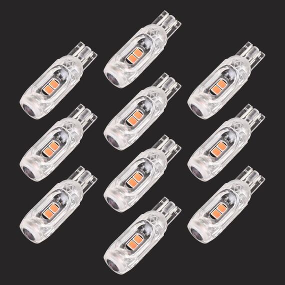 10 PCS T10 DC12V / 1W Auto Clearance Light 5LEDS SMD-3030 perline per lampada (luce rosa)