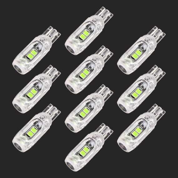 10 PCS T10 DC12V / 1W Auto Clearance Light 5LEDS SMD-3030 perline della lampada (luce verde)