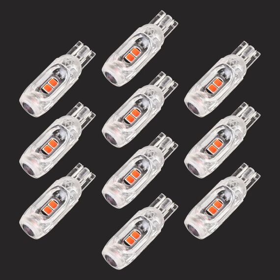 10 PCS T10 DC12V / 1W Auto Clearance Light 5LEDS SMD-3030 perline della lampada (luce rossa)