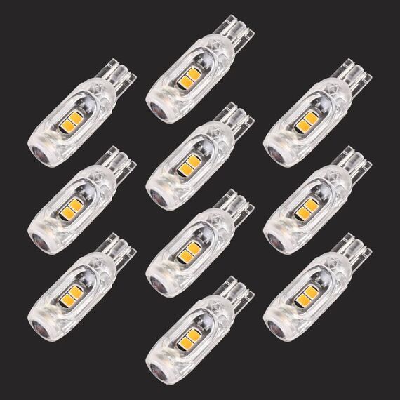 10 PCS T10 DC12V / 1W Auto Clearance Light 5LEDS SMD-3030 perline lampada (luce gialla)