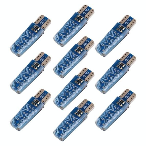 10 PCS T10 DC12V / 1.2W Auto Clearance Light 12LEDS COB Lampada perline (luce blu)