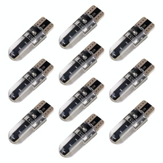 10 pz T10 DC12V / 1W Lampada da calibro di calibro auto perline (luce blu)