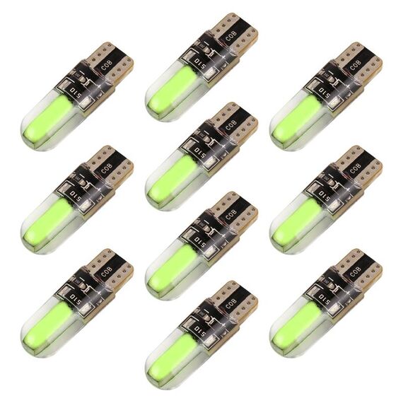10 pezzi T10 DC12V / 1W Auto Lampada da calibro auto perline perline (luce verde)