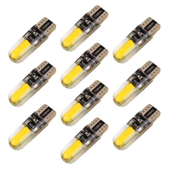 10 PCS T10 DC12V / 1W Auto Clearance Light Lamp Lamp perline (luce gialla)