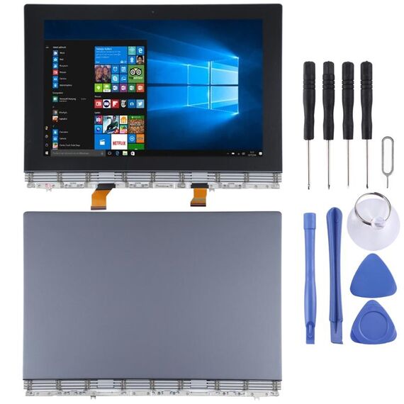 Schermo LCD OEM per Lenovo YOGA Book YB1-X91 YB1-X91L YB1-X91F Digitizer Assemblaggio completo con cornice (grigio)