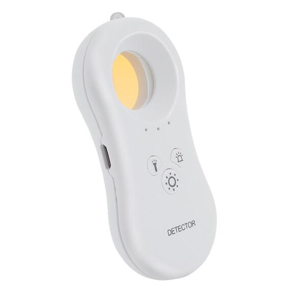 Hotel Anti-Spy Rilevatore di monitoraggio Portatile Monitor Videocamera Allarme Torcia elettrica antifurto Rilevatore a infrarossi home (bianco)