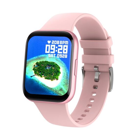 Orologio intelligente dello schermo a colori P25 da 1,69 pollici, IP68 impermeabile, supporto per il monitoraggio della frequenza cardiaca / monitoraggio della pressione sanguigna / monitoraggio dell'ossigeno del sangue / monitoraggio del sonno (rosa)