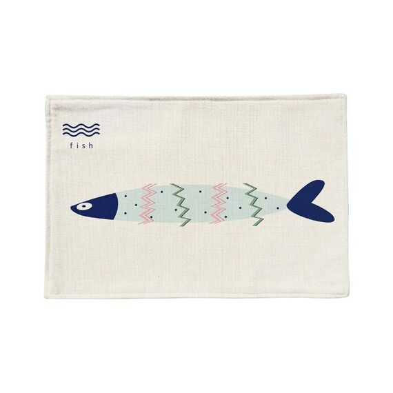 Cotone e lino Doppio strato Plus Punto antiscivolo Mediterraneo Semplice Semplice Geometrico Geometrico Placemat Pothoulder Table (Fresh Pesce)