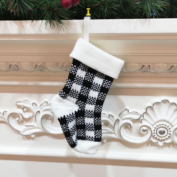 2 pezzi a maglia natale stoccaggio decorazione ciondolo bambino acrilico sacchetto regalo di caramella (bianco)