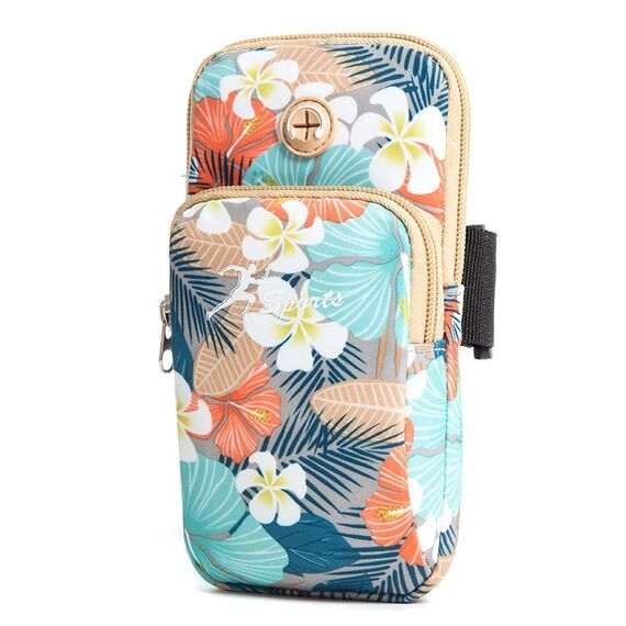 2 pz B031 Esecuzione di Phone Mobile Phone Sport Braccio Borsa All'aperto Sport Fitness Borsa da cellulare Borsa da polso (grigio grande)