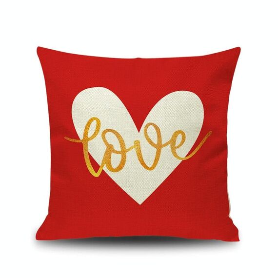 2 Pz Amore coppia Valentine Day Geight Biancheria Lino Federa Di Divano Auto Cuscino, Senza cuscinetto, Dimensioni: 45x45cm (R-PQL003)