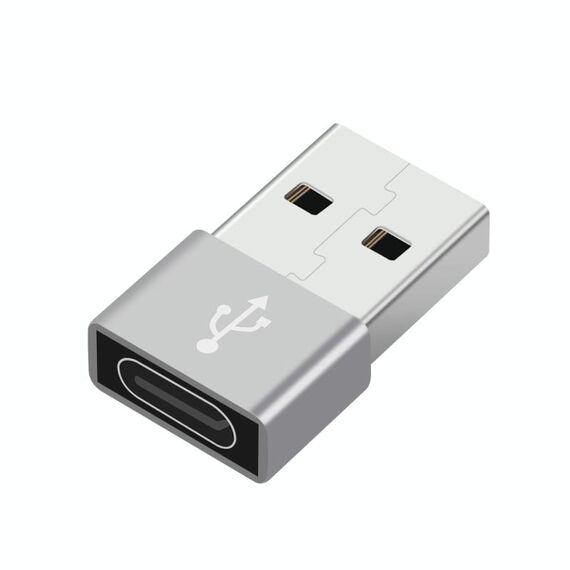 Adattatore in lega di alluminio USB-C / Type-C a USB 2.0, Adattatore in lega di alluminio maschio, dati di ricarica e trasmissione