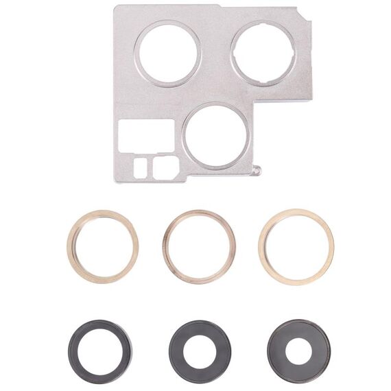 Coperchio della lente della fotocamera con staffa di fissaggio per iPhone 13 Pro Max (oro)