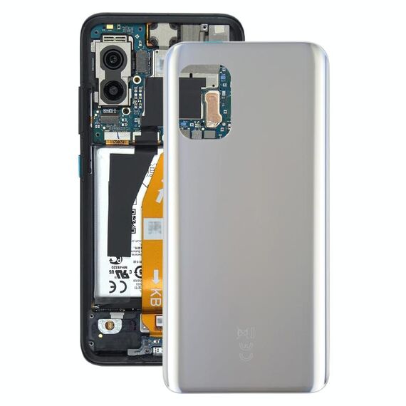 Batteria in vetro Cover posteriore con adesivo per Asus Zenfone 8 ZS590KS (Jet Silver)