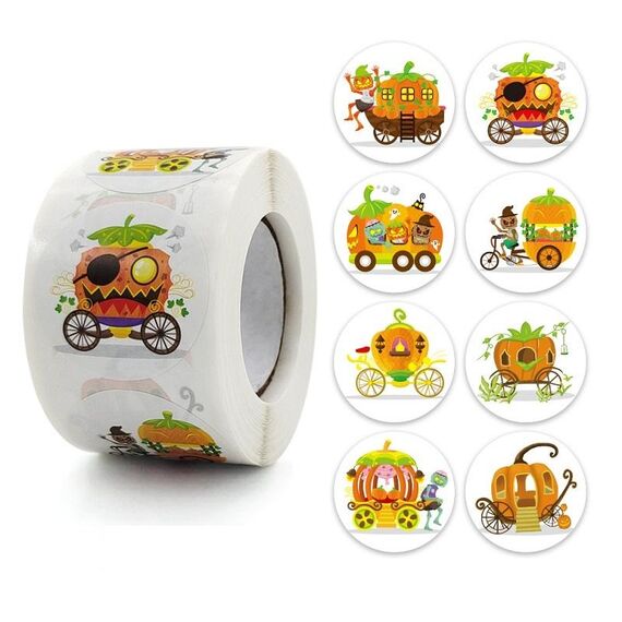 5 pezzi Halloween Pumpkin Car Sticker Autoadesivo Dono decorazioni per la decorazione artigianale, Dimensioni: 3.8 cm / 1,5 pollici (K-133)