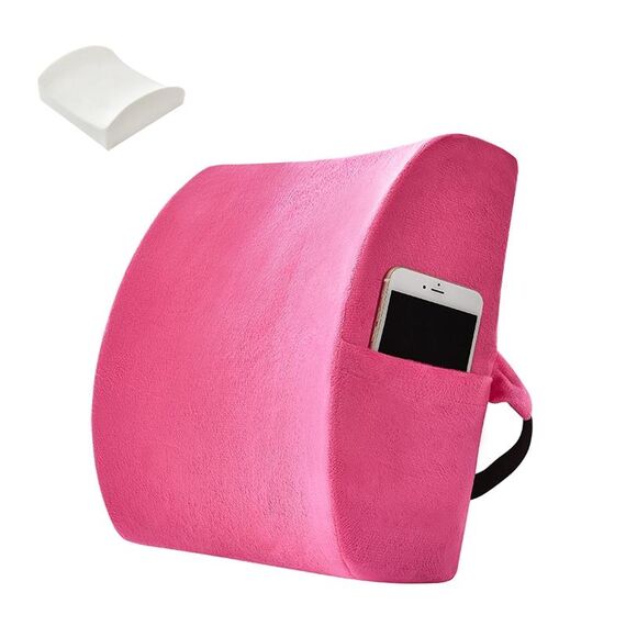 Cuscino per cuscino in vita ufficio cuscino con cuscino, stile: memory schiuma (rosa scamosciata rossa)