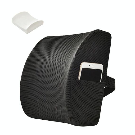 Cuscino per cuscino per ufficio cuscino con cuscino con cuscino, stile: memory schiuma (maglia nera)