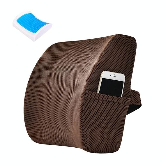 Cuscino per cuscino in vita ufficio cuscino con cuscino, stile: tipo di gel (maglia marrone)
