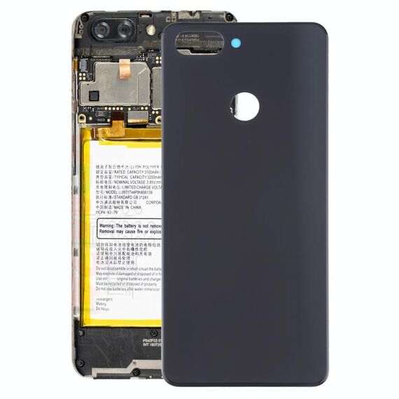 Copertura posteriore della batteria di vetro per ZTE BLADE V9 (nero)