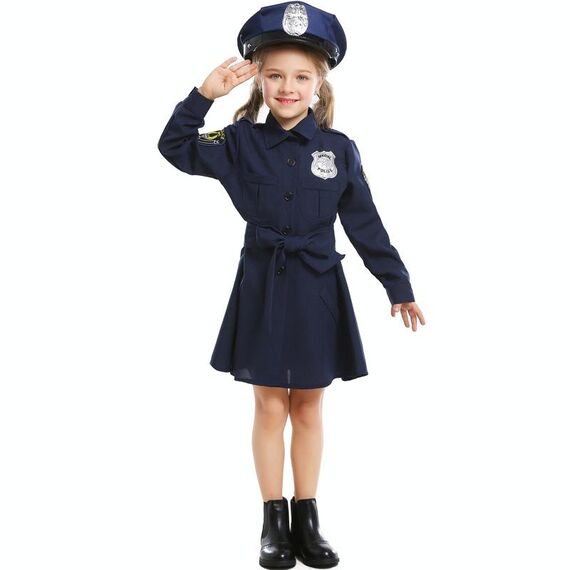 5062 Halloween Bambini Costume Girls Slim One-Piece Manica lunga Gonna a manica lunga Uniforme, Dimensioni: M (blu navy)