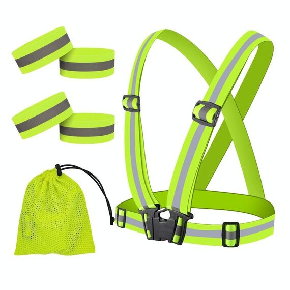Riflettente Elastic Band Suit Night Running Cantiere Sito edile Sicurezza del traffico Attrezzatura riflettente, Stile: 1 cinghia + cinturino a 4 braccio + sacchetto di stoccaggio