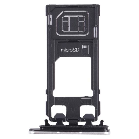 Vassoio della scheda SIM + vassoio della scheda micro SD per Sony Xperia X Performance (Argento)
