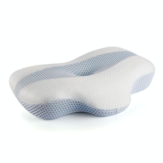 P10 Memory Foam Slow Rebound Rebound Rebound Collo Protector Memory Foam Cuscino, Dimensioni: 60 x 43 x 11 cm (Bianco Blu)