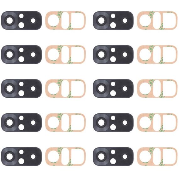 10 PZ Obiettivo per fotocamera posteriore per Xiaomi Redmi Nota 10 4G M2101K7ai M2101K7AG (nero)