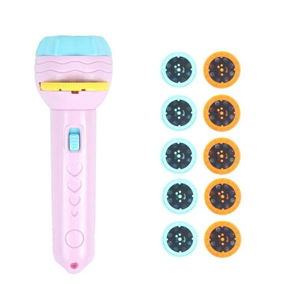 3 Set Bambini Educazione precoce Torcia di proiezione luminosa, specifica: rosa + 80 modelli