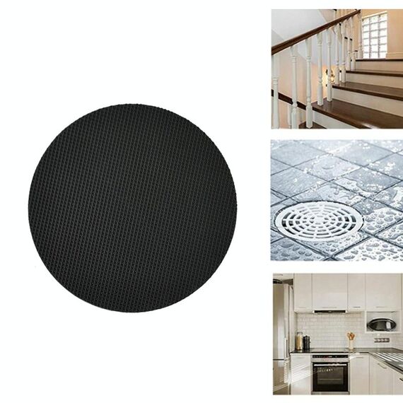 20 pezzi / pacco 8 cm Bagno Passi Adesivi antiscivolo PEVA (Nero)