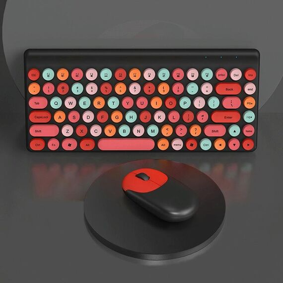 FV-W10 86-Keys 2.4G Set tastiera e mouse wireless (rossetto retrò)