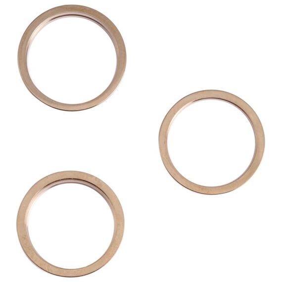 3 pezzi Camera Posteriore Lente in vetro Metallo esterno protettore anello di cerchio per iPhone 13 Pro Max (oro)