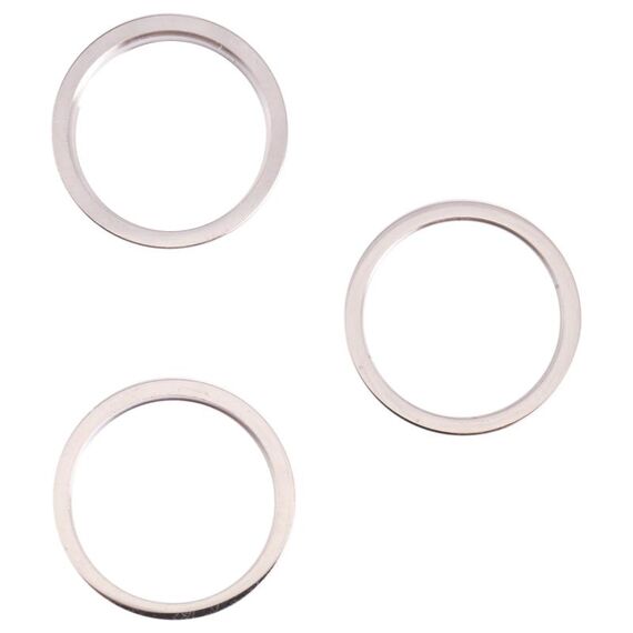 3 pezzi Camera posteriore Obiettivo in vetro Metallo Esterno di protezione anello di cerchio per iPhone 13 Pro Max (bianco)